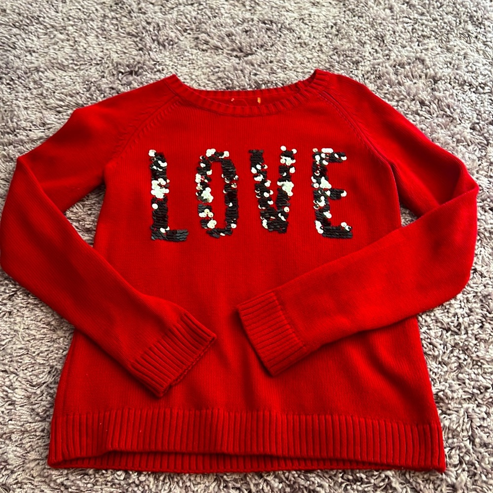 Pretty red sweater with sequins